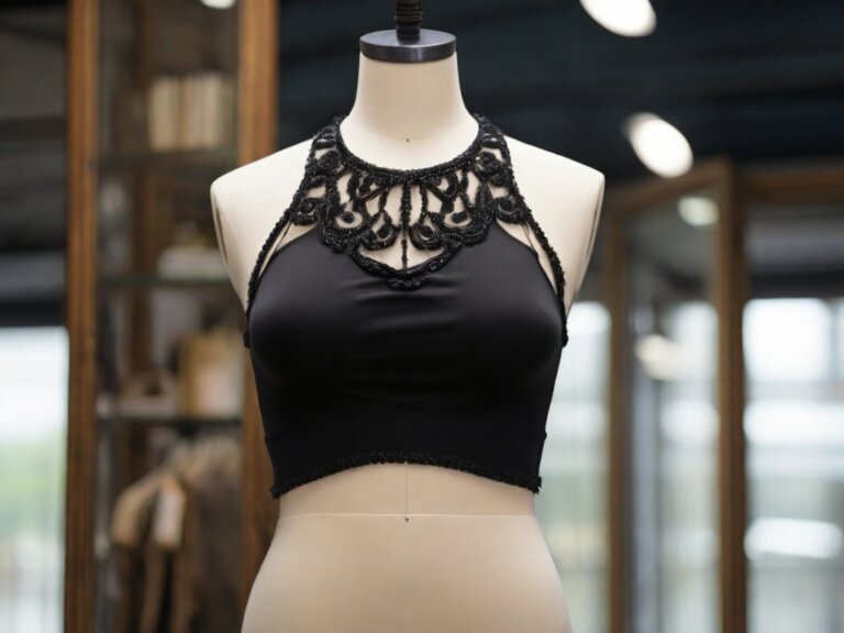 black stylish crop top