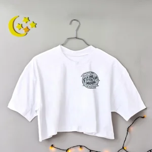 Crop top Fly to the moon white MinHara - مین هارا