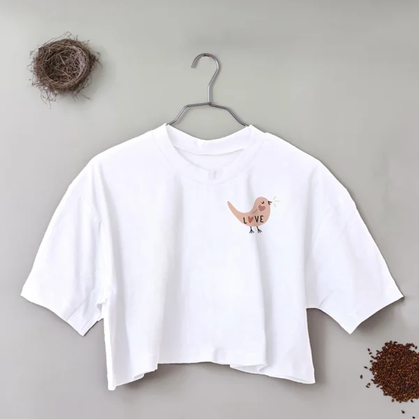 crop top love bird white small MinHara - مین هارا